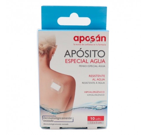 Aposan aposito especial agua - aposito esteril (10 unidades 7,5 cm x 5 cm)
