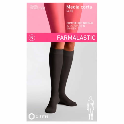 Media corta (a-d) comp normal - farmalastic puntera abierta (negro t- m)
