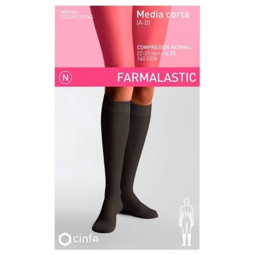 Media corta (a-d) comp normal - farmalastic puntera abierta (negro t- eg)