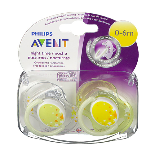 Chupete silicona - philips avent (0- 6 m 2 u nocturno)