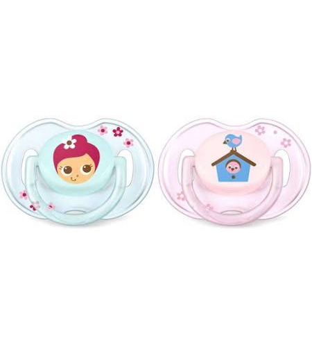 Chupete silicona - philips avent (0- 6 m jardin 2 chupetes niñas)
