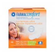 Compresas 100%algodon - farmaconfort (ultrafinas dia alas 10 u)