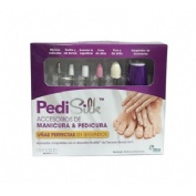 Pedisilk accesorios manicura-pedicura (5 accesorios+adaptador+bolsa protectora)