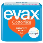 Compresas evax cottonlike super  alas 12u na