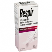 RESPIR 0,5 mg/ml SOLUCION PARA PULVERIZACION NASAL , 1 frasco de 20 ml (Frasco+bomba pulverizadora)
