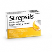 STREPSILS PASTILLAS PARA CHUPAR SABOR MIEL Y LIMON , 24 pastillas
