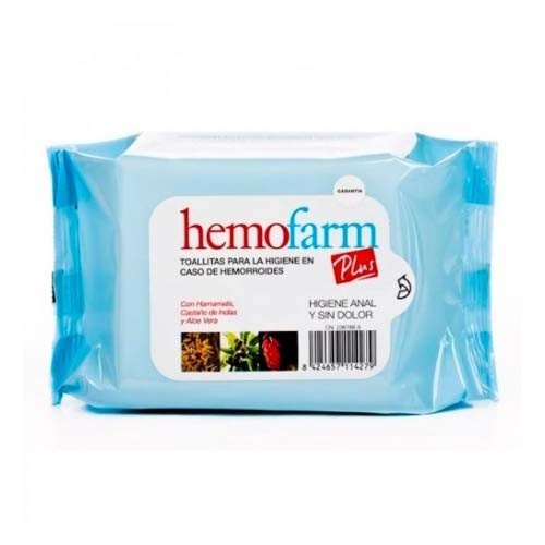 Hemofarm plus toallitas (sobre 60 toallitas cierrre tapa dura)