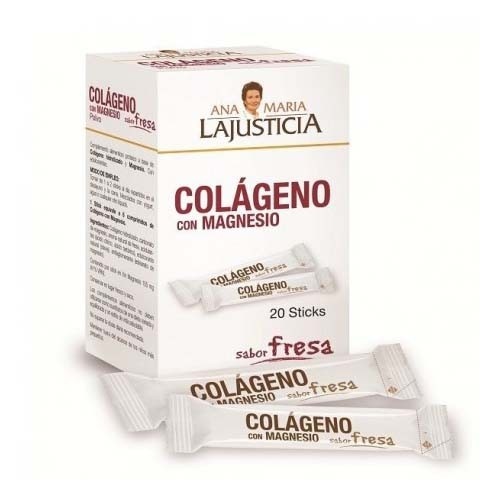 Colageno con magnesio - ana maria lajusticia (20 sticks 5 g sabor fresa)