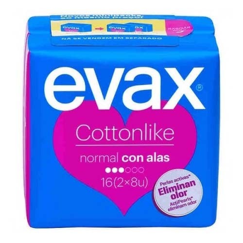 Compresas higienicas femeninas - evax cottonlike (normal con alas 16 compresas)