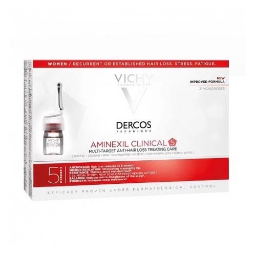 Dercos aminexil clinical 5 mujer (21 monodosis 6 ml)