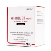 REGAXIDIL 20 mg/ml SOLUCION CUTANEA , 240 ml (4 frascos de 60 ml)